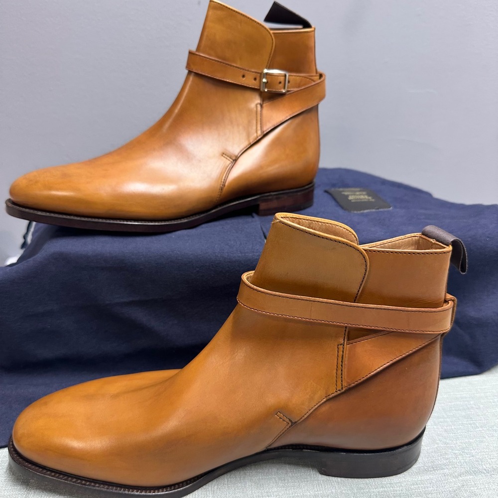 Brooks Brothers Peal & Co Mens Chestnut Burnished Leather Jodhpur Boots 10 D NEW - Picture 2 of 16